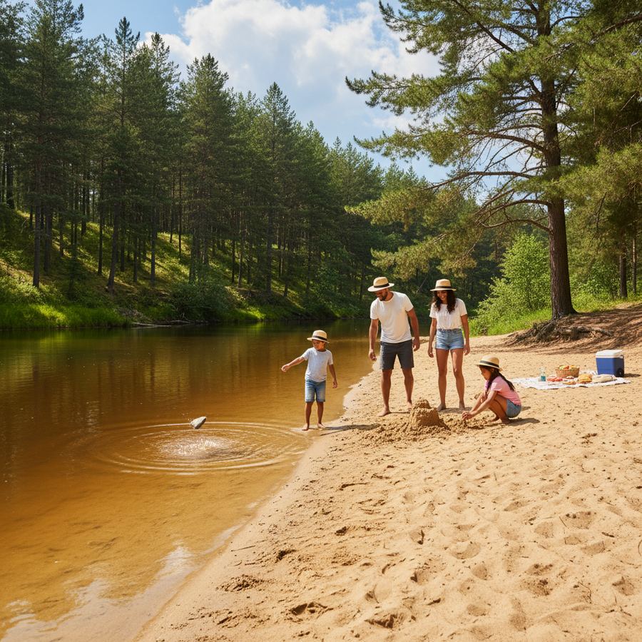 Family enjoying a day by the Ottawa River in Petawawa